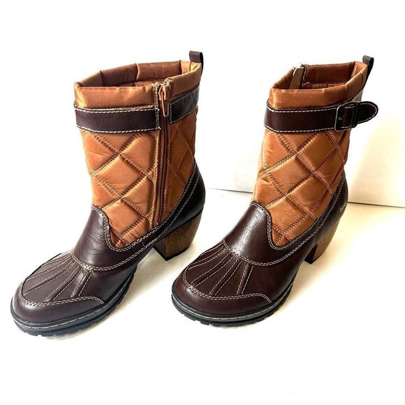 Jambu Mid Calf Boots Quilted Womens 9M Brown Vegan/Textile Zip Up Comfort Casual - Picture 4 of 11
